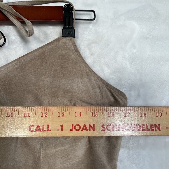 Express world brand tan genuine leather sundress size 9/10 - Picture 9 of 12